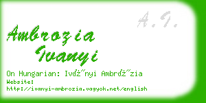 ambrozia ivanyi business card